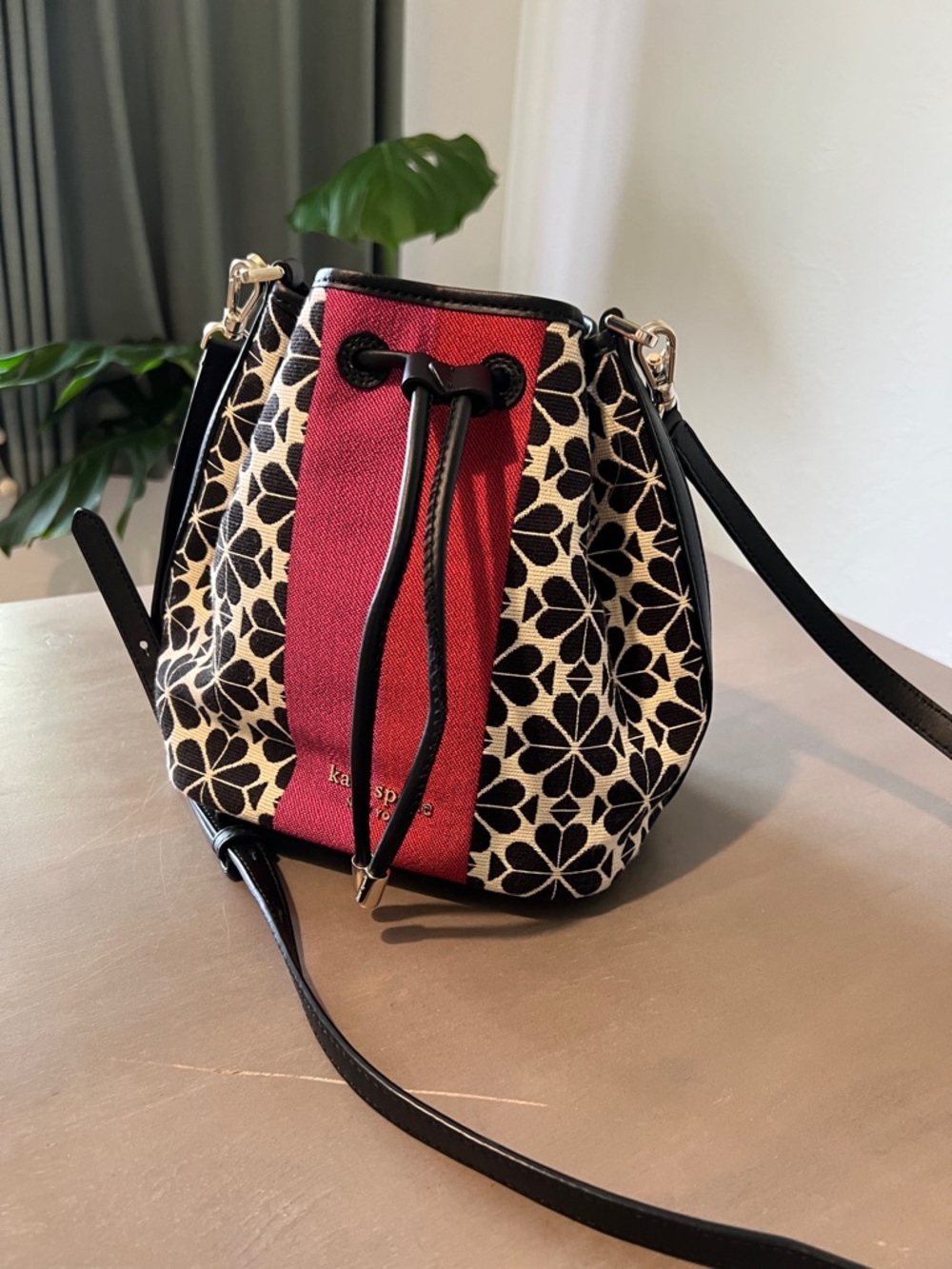 Kate Spade New York Spade Flower Jacquard Stripe Sinch Medium Bucket Bag
